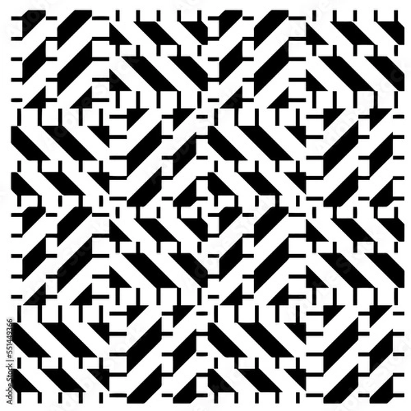 Fototapeta Design seamless monochrome geometric pattern. Abstract background. Vector art.Perfect for site backdrop, wrapping paper, wallpaper, textile and surface design. 