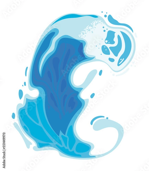 Fototapeta water splash flat icon