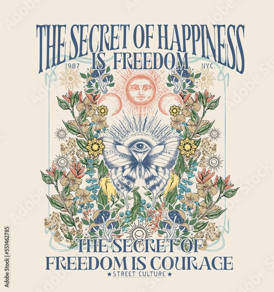 Obraz The secret of happiness is freedom, the secret of freedom is courage. 