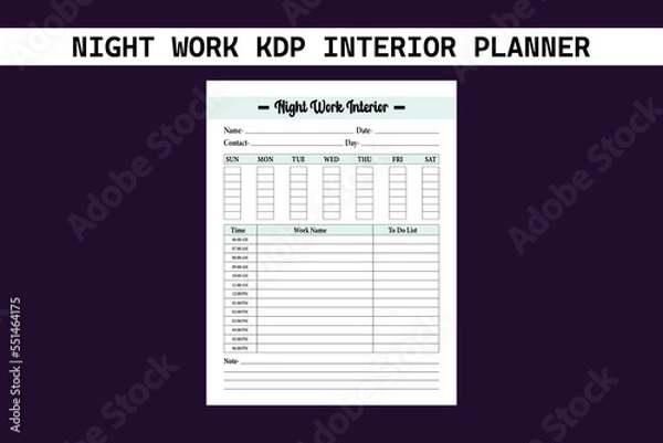 Obraz Night Work KDP Interior Planner