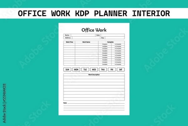 Obraz Office Work KDP Planner Interior
