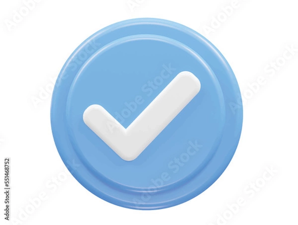 Fototapeta Verified icon 3d rendering illustration vector