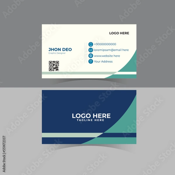 Fototapeta Minimal Corporate Business Card Template Design 