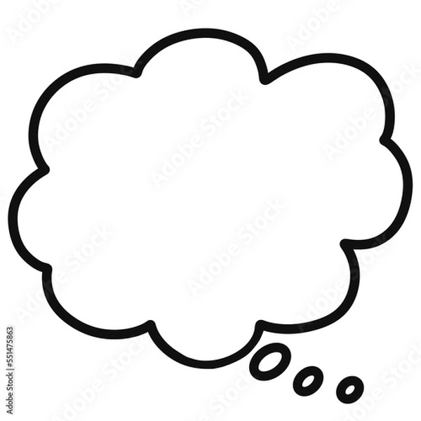 Fototapeta Black doodle speech bubble.