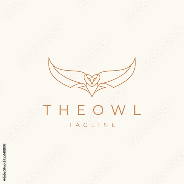 Obraz Flying owl logo design vector template