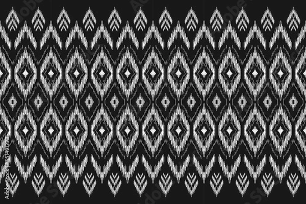 Fototapeta Carpet ethnic pattern art. Ikat ethnic seamless pattern in tribal. Design for background, wallpaper, vector illustration, fabric, clothing, carpet, textile, batik, embroidery.