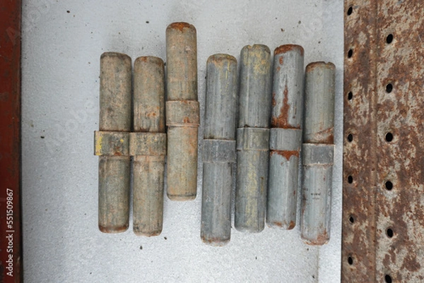 Fototapeta some short and rusty pipes