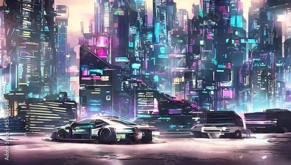 Fototapeta サイバーパンク　車