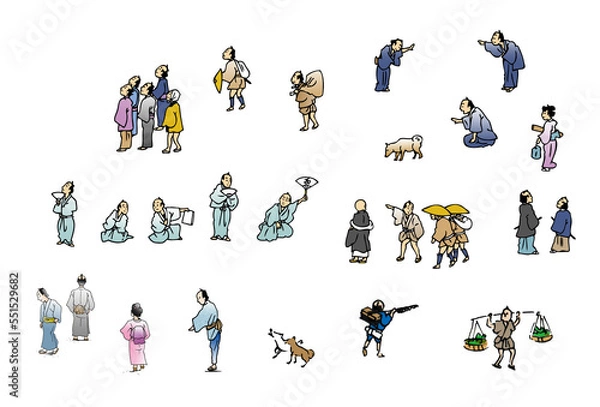 Obraz 江戸の人　カラー　01