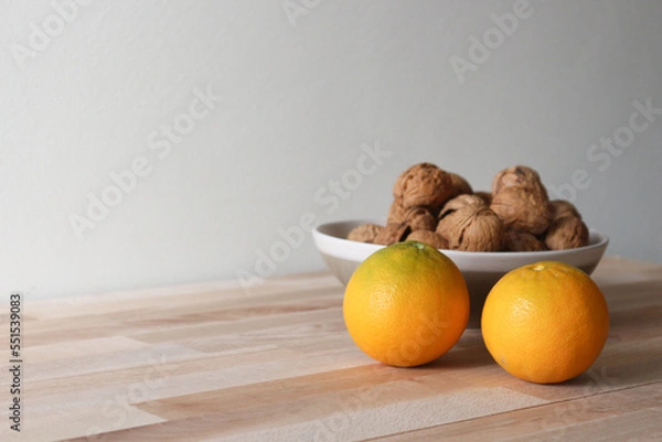 Obraz Walnuts and oranges