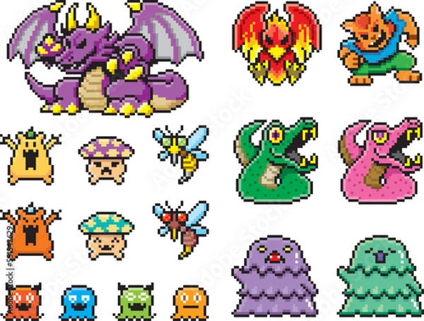 Obraz RPG風ドット絵　モンスターセット