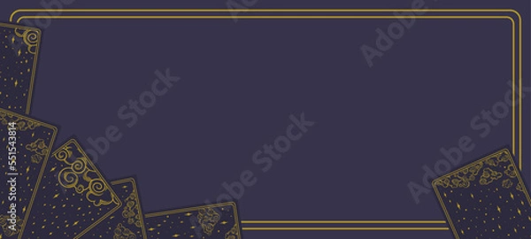 Fototapeta Tarot poster with oracle cards for invitations. Elegant tarot frame design. Vector illustration isolated in white background
