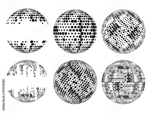 Fototapeta Halftone dots in circle form. round logo . vector dotted frame . Half tone design element.