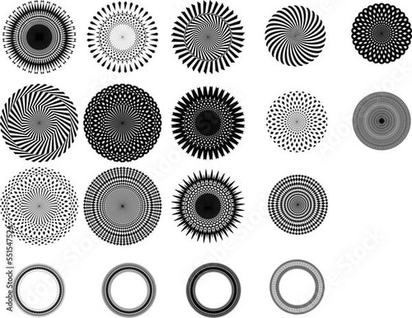 Obraz Lines in Circle Form . Spiral Vector Illustration .Technology round Logo . Design element . Abstract Geometric shape . Striped border frame for image