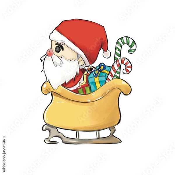 Obraz santa claus with a bag of gifts