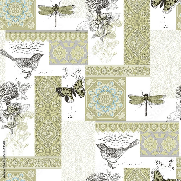 Obraz Textile and digital seamless pattern design