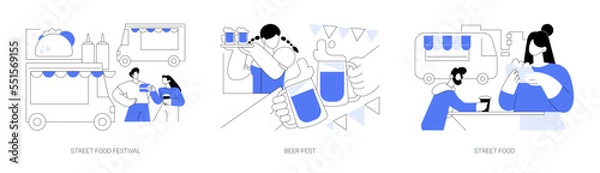 Fototapeta Local food event abstract concept vector illustrations.