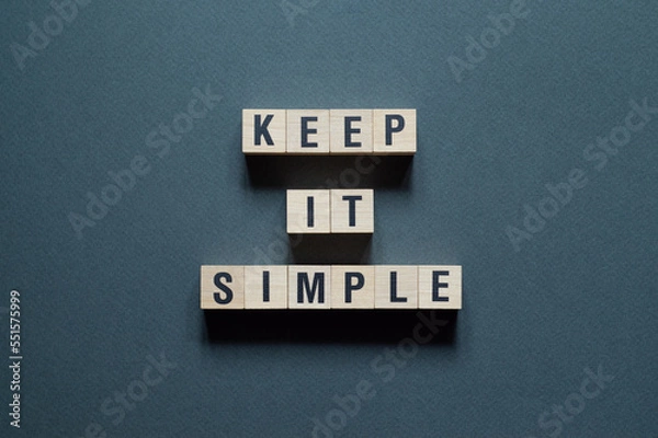 Obraz Keep it simple - word concept on cubes