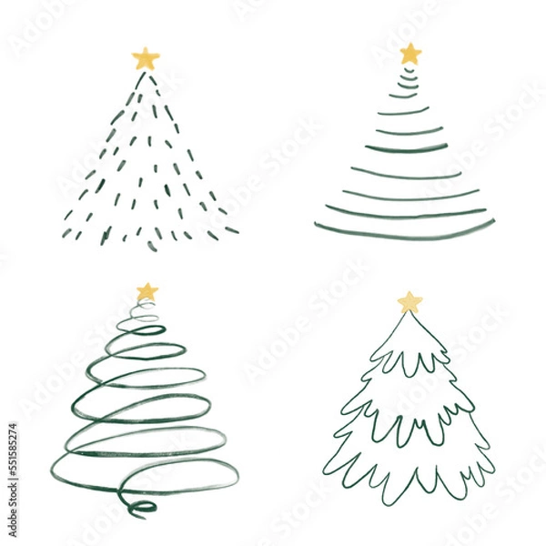 Fototapeta christmas tree set