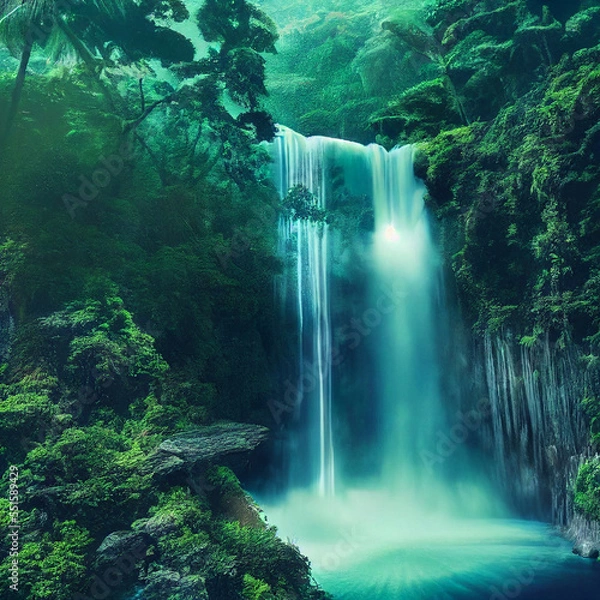 Obraz waterfall in jungle