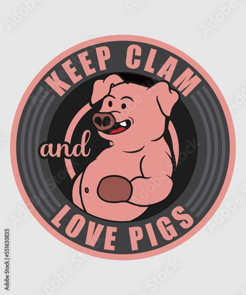 Obraz Pig character logo design and illusration