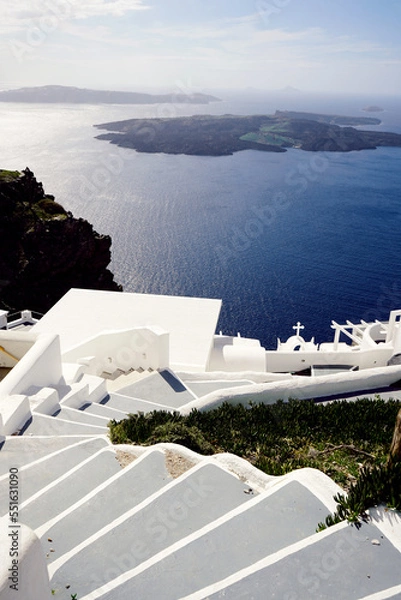 Obraz The Santorini stairs and view of the caldera, Santorini, Greece
