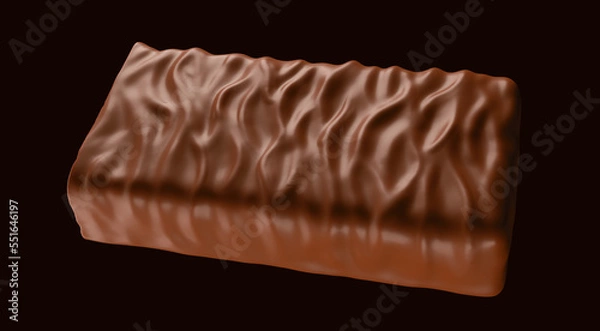 Obraz Chocolate coated on Crispy wafer, Design for Packaging Concept, with Clipping path 3d illustration