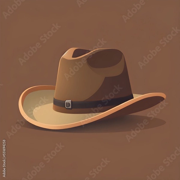 Fototapeta An illustration of a brown cowboy hat