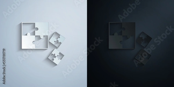 Obraz Puzzle paper icon with shadow vector illustration