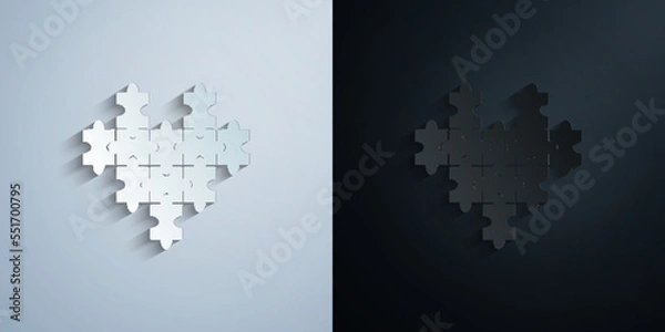 Obraz Puzzle paper icon with shadow vector illustration