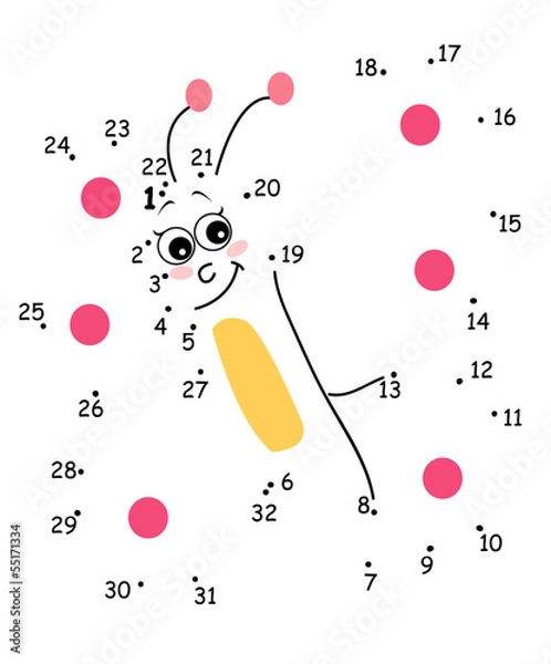 Obraz gioco puntini, farfalla