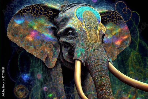 Fototapeta psychedelic elephant