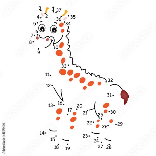 Obraz gioco puntini, giraffa