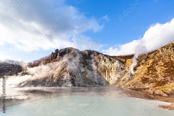 Obraz 日本の国立公園、北海道登別温泉の大湯沼