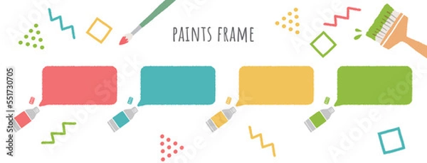 Fototapeta 絵の具のイラストのフレーム