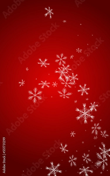 Fototapeta White Snow Vector Red Background. Fantasy