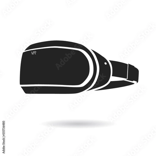 Fototapeta 3d VR Headset illustration. Vector Virtual Reality technology digital glasses. Innovation device. Black and white