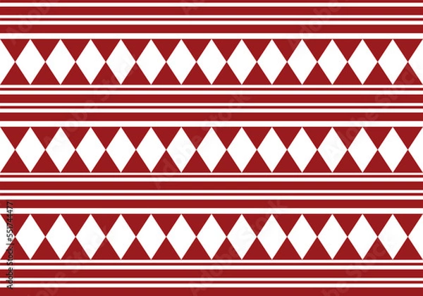 Fototapeta red and white tribal traditional ikat ethnic pattern, design for ikat background, argyle fabric, red gingham. Produced in many traditional textile centers around the world. including in India