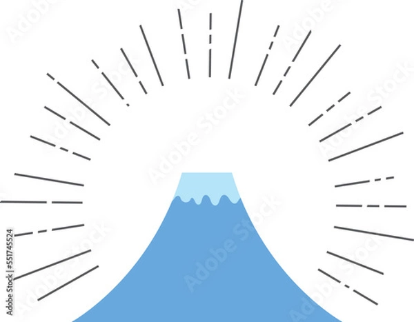 Obraz 後光がさす富士山のイラスト
