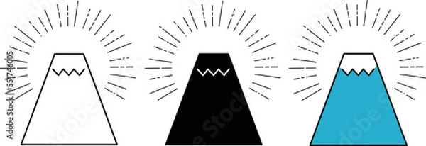 Obraz シンプルな富士山のイラスト