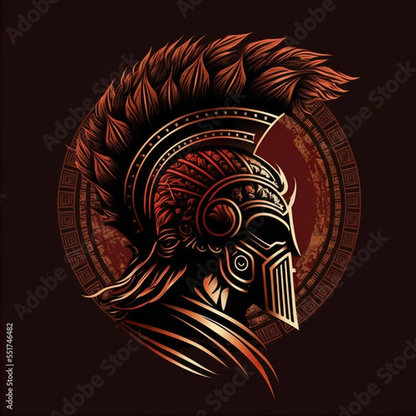 Obraz Gladiator helmet vector for logo or design. Generative AI
