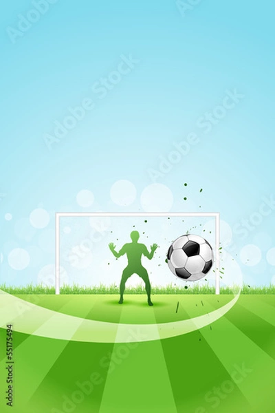 Obraz Soccer Background with Goalkeeper and Ball