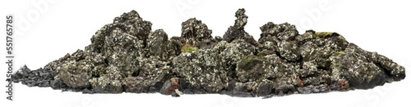 Obraz Isolated PNG cutout of Icelandic rocks on a transparent background
