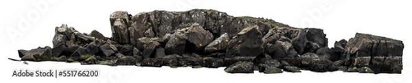 Obraz Isolated PNG cutout of Icelandic rocks on a transparent background

