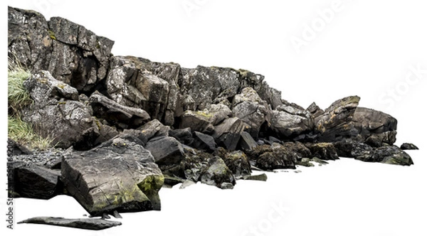 Obraz Isolated PNG cutout of Icelandic rocks on a transparent background
