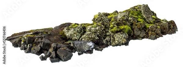 Obraz Isolated PNG cutout of Icelandic rocks on a transparent background
