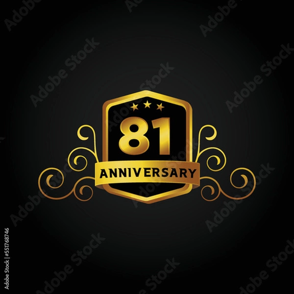 Fototapeta Happy 81th Year anniversary celebration vector template