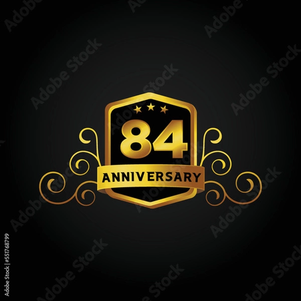 Fototapeta Happy 84th Year anniversary celebration vector template