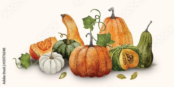 Obraz Kompozycja jesienna dyni