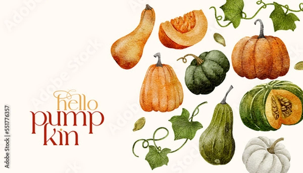 Obraz Pumpkins autumn composition